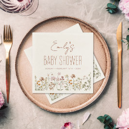 Terracotta WildblomBoho Baby Shower in Bloom Pappersservett