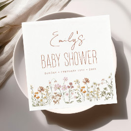 Terracotta WildblomBoho Baby Shower in Bloom Pappersservett