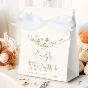 Terracotta WildblomBoho Baby Shower in Bloom Presentaskar
