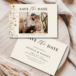 Terracotta Wildblomma Blommigt Colorful Bröllop Spara Datumet