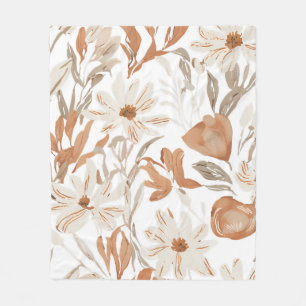 Terracotta Wildblomma Rustic Boho Throw för Vår Fleecefilt