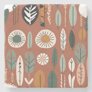 Terracotta Wildblomma Rustic Vår Home Decor Stenunderlägg