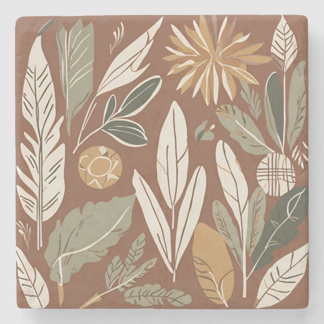 Terracotta Wildblomma Rustic Vår Home Decor Stenunderlägg (Framsidan)