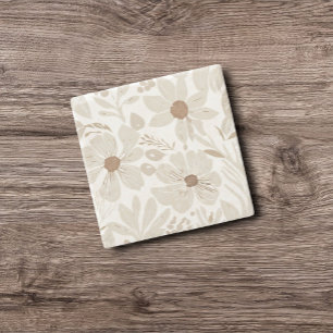 Terracotta Wildblomma Rustic Vår Home Decor Stenunderlägg