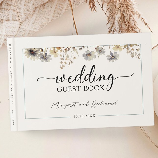 Terracotta WildblommBlommigt Bröllop Guest Bok (Skapare uppladdad)