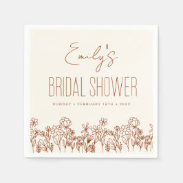 Terracotta WildblommBoho Möhippa Blommigt Pappersservett