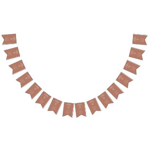 Terracotta Wildblomme Bröllop Bunting Flaggor