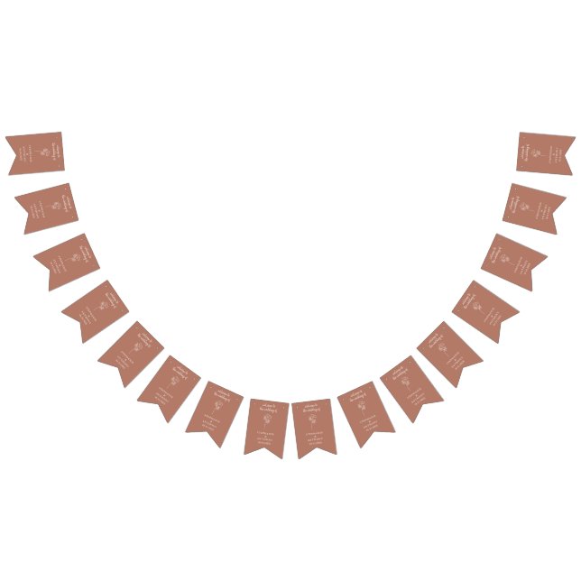 Terracotta Wildblomme Bröllop Bunting Flaggor (Alla)