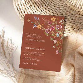 Terracotta Wildblommor Dreams bröllopsinbjudan Inbjudningar