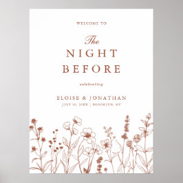 Terracotta Wildbloms Välkommen till Natten före Poster