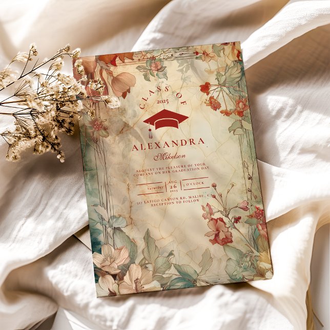 Terracotta WildblomStudentfest Inbjudningar (Skapare uppladdad)