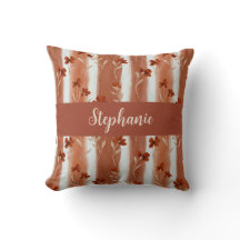 Terracotta Wildflower Monogram Name Boho 