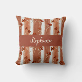 Terracotta Wildflower Monogram Name Boho  Kudde