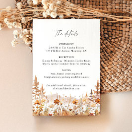 Terracotta Wildflower Mountain Wedding Details, Tilläggskort