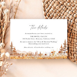 Terracotta Wildflower Mountain Wedding Hotel Tilläggskort