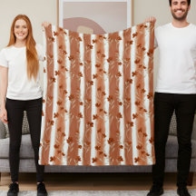 Terracotta Wildflower Vertical Stripe Boho Pattern