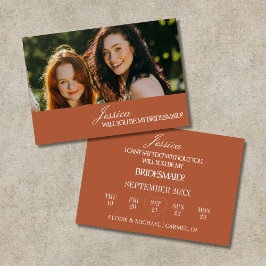 Terracotta Will You Be My Bridesmaid Proposal Card Inbjudningar