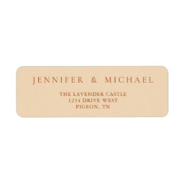 Terracotta Yellow Tone Simple Minimalistic Wedding Returadress Etikett