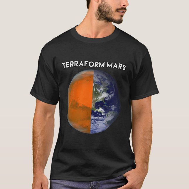 Terraform Mars for Human Migration Lunny Witty Occ T Shirt (Framsida)