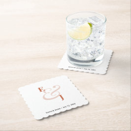 Terrakotta Ampersand Bröllop | Cocktail  Underlägg Papper