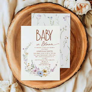 Terrakotta Baby Shower för Wildflower Baby i Blom Inbjudningar