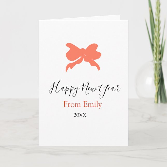 Terrakotta båge gott nytt år namn år boho retro kort (Framsida)
