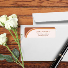 Terrakotta båge typografi returadressetikett returadress etikett