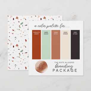 Terrakotta Beige Sienna & Mint Färgpalettkort Inbjudningar