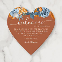 Terrakotta Blå Rost Eukalyptus Välkommen Bröllop Gåvor Etiketter