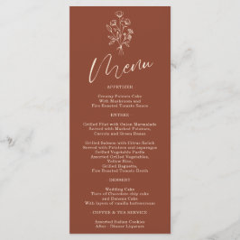 Terrakotta Blomma Bohemisk Enkel Botanisk Meny