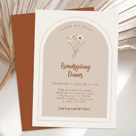 Terrakotta Blommig Friendsgiving Middagsinbjudan Inbjudningar