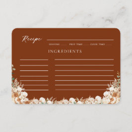 Terrakotta Blommig Höst Callaliljor Bröllopsrecept Tilläggskort