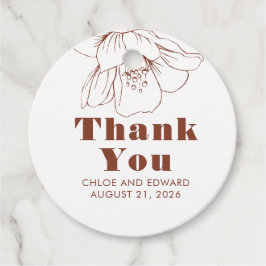 Terrakotta Blommig Minimalistisk Modern Tack Gåvor Etiketter