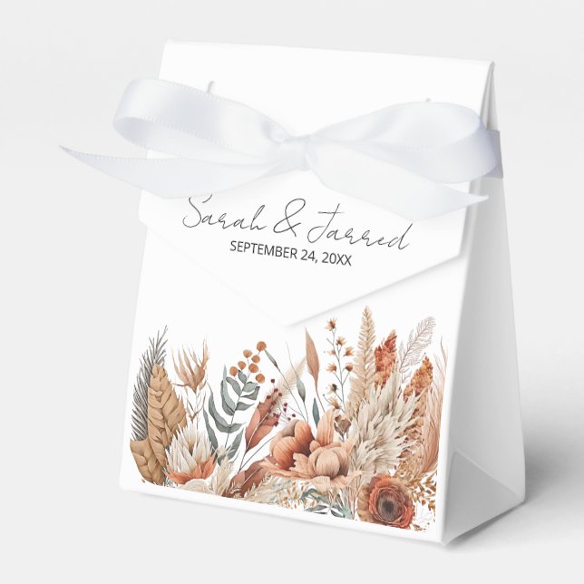 Terrakotta Blommor Bröllop i Vattenfärg Presentaskar (Framsidan Sidan)