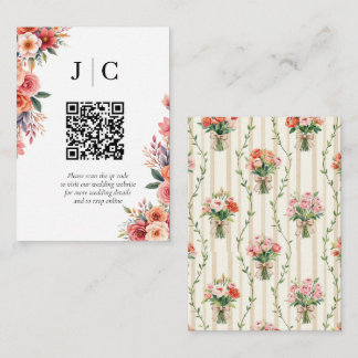 Terrakotta Blommor Minimalist QR-kodfodral Tilläggskort