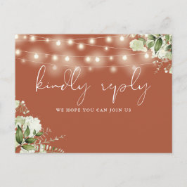 Terrakotta blomstersträngljus sångförfrågan RSVP Inbjudan Vykort