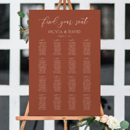 Terrakotta Boho Elegant 16 sittplatsschema Poster