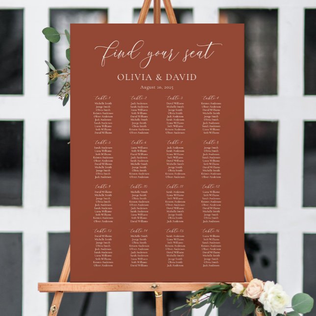 Terrakotta Boho Elegant 16 sittplatsschema Poster (Skapare uppladdad)