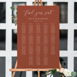 Terrakotta Boho Elegant 18 bord Placeringsplan Poster