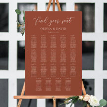 Terrakotta Boho Elegant 19 bord Placeringsplan