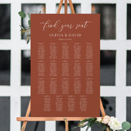 Terrakotta Boho Elegant 19 bord Placeringsplan Poster