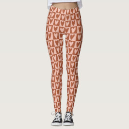 Terrakotta Boho-hjärtan Alla hjärtans dag-gåva Leggings
