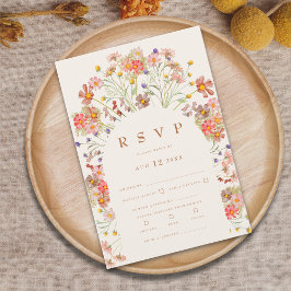 Terrakotta Boho Höst Blommig Måltidsalternativ OSA Kort