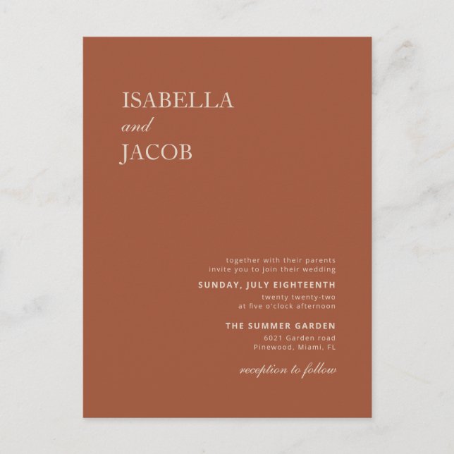 Terrakotta Boho-inbjudan Vykort (Framsida)