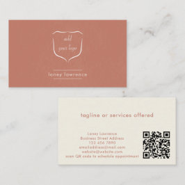 Terrakotta Boho Logotyp + QR-kod Skönhetsproffs Visitkort