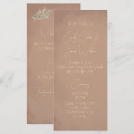 Terrakotta Boho Minimalistisk Bröllop Program