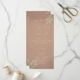 Terrakotta Boho Minimalistisk Bröllop Program