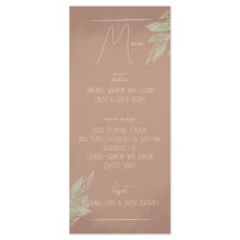 Terrakotta Boho Minimalistisk Bröllopsmeny