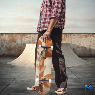 Terrakotta Boho - Minimalistisk Organisk Blad Mini Skateboard Bräda 18,5 Cm