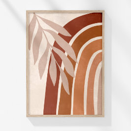 Terrakotta Boho Palmblad Regnbåge Väggkonsttryck Poster